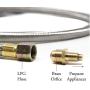 GasOne 2113+50105 4 ft Regulator and Propane Brass Orifice, Steel Braided Hose