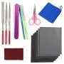 15 Pieces Resin Casting Polishing Tools Set, Include Sand Papers, Polishing Blocks Cloth, 3 Metal Files and Scissors for Polishing Epoxy Resin Jewelry Making Supplies