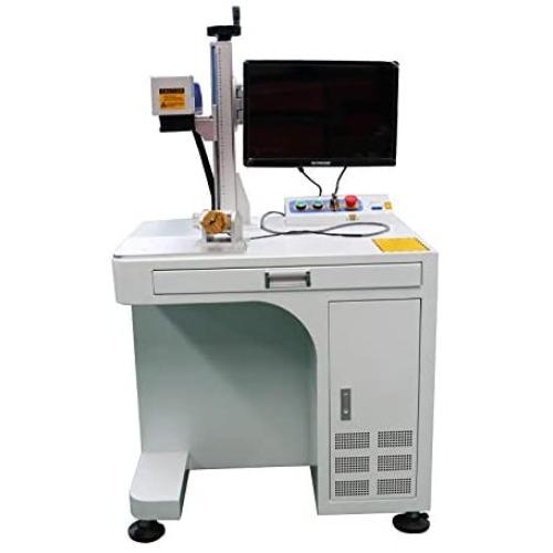 DIHORSE Desktop 30W Fiber Laser Marking and Engraving Machine for Permanent Metal and Various Non-metal Gold Sliver Rings Jewelry Engraving (MAX, 30W, 7.87'' x 7.87'', 50MM Rotary Axis)