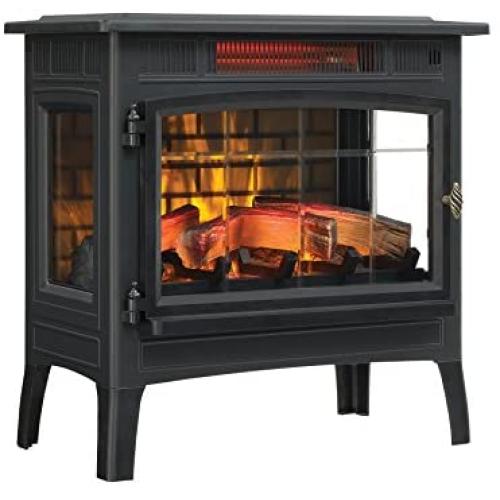 Duraflame 3D Infrared Electric Fireplace Stove with Remote Control - Portable Indoor Space Heater - DFI-5010 (Black)