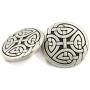 Bezelry 10 Pieces Celtic Eternal Knot Metal Shank Buttons. 23mm (7/8 inch) (Antique Silver)