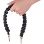 PH PandaHall 1 pc 17 Inch Braided Imitation Leather Replacement Handles Purses Straps Handbags Shoulder Bag Strap with Swivel Lobster Buckles, Black