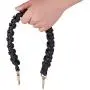 PH PandaHall 1 pc 17 Inch Braided Imitation Leather Replacement Handles Purses Straps Handbags Shoulder Bag Strap with Swivel Lobster Buckles, Black