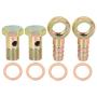 X AUTOHAUX 2 Sets 16mm Banjo Hose Barb Bolt Fittings Banjo Bolt Washer Metal for Car Motorcycle