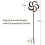 SteadyDoggie Wind Spinner Iris 61in Single Blade Easy Spinning Kinetic Wind Spinner for Outside – Vertical Metal Sculpture Stake Construction for Outdoor Yard Lawn & Garden