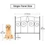 Gray Bunny Decorative Garden Fence for Landscaping, 24 in x 10 ft, 5 Black Panels, Rust Proof Metal Movable Wire Border Picket Folding Decor Garden Edging Fences for Flower Bed & Pet Barrier