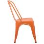 Furmax Metal Chairs Indoor/Outdoor Use Stackable Chic Dining Bistro Cafe Side Chairs Set of 4 (Orange)