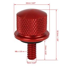 X AUTOHAUX 1/4-20 Thread Motorcycle Red Aluminum Alloy Rear Seat Bolt Screw for Harley Davidson Touring Sportster Softail Dyna 1996-2017 2pcs