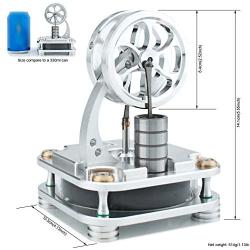 DjuiinoStar Stirling Engine, Solid Metal Construction (CNC Machined): an Interesting Working Model That Will Accompany with You for Years! Unique Gift for Engineers