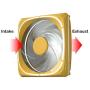 Vetroo DF120 120mm Case Fan White LED Lighting PC Cooling Fan W/Yellow Fan Frame for Radiator/CPU Cooler/Computer Case