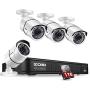 ZOSI Full 1080p H.265+ Security Camera Security System, 5MP Lite 8 Channle 4-in-1 CCTV DVR Recorder with 1TB Hard Drive and 4 x 1080p Surveillance Bullet Camera Outdoor Indoor with 120ft Night Vision