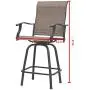 LOKATSE HOME 2 Piece Swivel Bar Stools Outdoor High Patio Chairs Furniture with All Weather Metal Frame