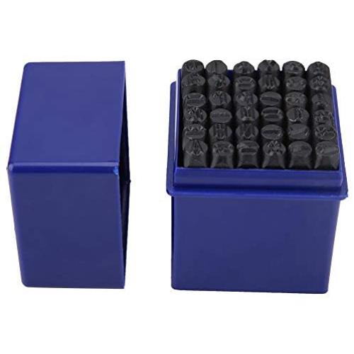 Number and Letter Stamp Set, 36 Piece 1/4 inch Letter Punch Kit Steel Metal Easy to Use Stamp Punch Tool with A Durable Storage Box for Imprinting Metal Wood Plastic and Leather