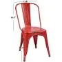 Furmax Metal Dining Chair Indoor-Outdoor Use Stackable Classic Trattoria Chair Chic Dining Bistro Cafe Side Metal Chairs Set of 4 (Cerise)
