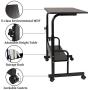 GAJOO Mobile Side Table, Mobile Laptop Desk Cart Tray Table Adjustable Sofa Side Bed Table Portable Desk with Wheels Student Laptop Desk (Black) 