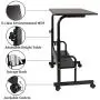 GAJOO Mobile Side Table, Mobile Laptop Desk Cart Tray Table Adjustable Sofa Side Bed Table Portable Desk with Wheels Student Laptop Desk (Black) GAJOO Mobile Side Table, Mobile Laptop Desk Cart Tray Table Adjustable Sofa Side Bed Table Portable Desk with Wheels Student Laptop Desk (Black)
