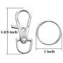 Livder Metal Swivel Lanyard Snap Hooks and Split Key Rings Chain Hook Keychain, 100 Pieces