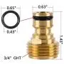 HQMPC Garden Hose Quick Connect Solid Brass Quick Connector Garden Hose Fitting Water Hose Connectors 3/4 inch GHT (4Sets)