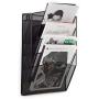 Klickpick Office 5 Sections Hanging Files Wall Mounted Metal Mesh Document File Organizer Magazine Holder Rack Organizer Section Racks Multipurpose Use to Display Files, Magazine, Newspapers- Black