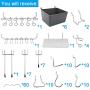 Pegboard Hooks Assortment, Plastic Bins, Peg Locks, for Organizing Tools, 140pcs