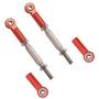 2PCS ZYCST RC Front Rear Metal Adjustable Steering Linkage Servo Link 80-100mm Pull Rod for Traxxas Slash 4x4 5807 Stampede HQ727 1/10 RC Car Upgraded Parts,Red