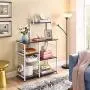 Mr IRONSTONE Kitchen Bakers Rack Utility Storage Shelf 35.5'' Microwave Stand 3-Tier+4-Tier Shelf for Spice Rack Organizer Workstation(Dark Brown) Mr IRONSTONE Kitchen Bakers Rack Utility Storage Shelf 35.5'' Microwave Stand 3-Tier+4-Tier Shelf for Spice Rack Organizer Workstation(Dark Brown)