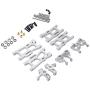 Tongina Upgrade Metal Front/Rear Swing Arms & Steering Hub C Seat Parts Kit for WLtoys 144001 RC Car Replacements - Silver