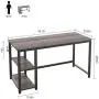 HOMECHO Industrial Computer Desk with 2 Shelves, 55 inch Writing Desk with Storage, Wood Laptop Study Table with Headphone & Cup Holder for Home Office, Sturdy Metal Frame, Easy Assembly, Dark Brown HOMECHO Industrial Computer Desk with 2 Shelves, 55 inch Writing Desk with Storage, Wood Laptop Study Table with Headphone & Cup Holder for Home Office, Sturdy Metal Frame, Easy Assembly, Dark Brown