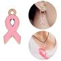 80 Pieces Breast Cancer Awareness Ribbon Pink Pendant Charms, Antique Silver Breast Cancer Hope Ribbon Charms Pendants DIY Accessories for Jewelry Making Women Necklace Bracelet Crafts(40+40pcs)