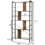 Giantex 4-Tier Bookshelf, Industrial Style Bookcase with Metal Frame, Free Standing Storage Display Shelves, Home Office Study Storage Rack Shelves with Dividers, Wood Shelving Unit (Rustic Brown) Giantex 4-Tier Bookshelf, Industrial Style Bookcase with Metal Frame, Free Standing Storage Display Shelves, Home Office Study Storage Rack Shelves with Dividers, Wood Shelving Unit (Rustic Brown)
