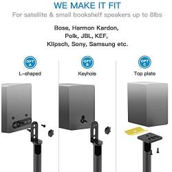 PERLESMITH Speaker Stands Extend 30-45 Inch with Upgraded Cable Management, Hold Satellite, Small Bookshelf & Bluetooth Speakers up to 8lbs(i.e. Vizio, Polk, Bose, JBL, Sony & Samsung) -1 Pair