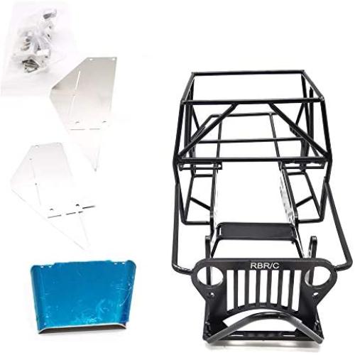 Tiamu Metal Chassis Metal Body Roll Cage Full Tube Frame for 1/16 RC Car Upgrade Parts,Black