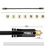 FIRBELY Digital Toslink Cable Optical Audio Cable-S/PDIF Fiber Optic with Metal Connectors Braided Jacket Black Cable for Sound Bar/TV Speakers 1.5 feet