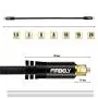 FIRBELY Digital Toslink Cable Optical Audio Cable-S/PDIF Fiber Optic with Metal Connectors Braided Jacket Black Cable for Sound Bar/TV Speakers 1.5 feet
