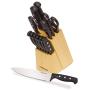 Farberware 22-Piece Never Needs Sharpening Triple Rivet High-Carbon Stainless Steel Knife Block and Kitchen Tool Set, Black