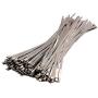 Etopars 100Pcs 11.8'' Stainless Steel Exhaust Header Wrap Self Locking Cable Zip Ties Metal Bulk Strap Cord Coated