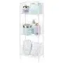 mDesign 3 Tier Vertical Standing Bathroom Shelving Unit, Decorative Metal Storage Organizer Tower Rack Center with 3 Basket Bins to Hold and Organize Bath Towels, Hand Soap, Toiletries - White mDesign 3 Tier Vertical Standing Bathroom Shelving Unit, Decorative Metal Storage Organizer Tower Rack Center with 3 Basket Bins to Hold and Organize Bath Towels, Hand Soap, Toiletries - White