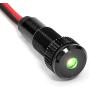 PLUG-N-PLAY Instrument Cluster LED Indicator Light Dash Bulbs. Aluminum Pilot Lights. Color Acrylic Lens. Flush Panel Mount 5/16'' 8mm 12V for Speedometer Odometer Tachometer (Black Bezel, Green LED)