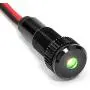 PLUG-N-PLAY Instrument Cluster LED Indicator Light Dash Bulbs. Aluminum Pilot Lights. Color Acrylic Lens. Flush Panel Mount 5/16'' 8mm 12V for Speedometer Odometer Tachometer (Black Bezel, Green LED)