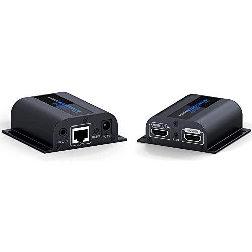 HDMI Extender with Loop-Out Local Display, 1080P Transmission up to 196ft/60m Over Single Cat6/6a/7/8 Ethernet Cable with IR Blaster and Receiver Cables (LKV372pro)
