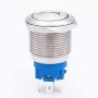 TWTADE 19 MM 12V Horn Push Button Blue LED Lighted Momentary Car Auto Flat Head Horn Switch Speaker Metal Toggle Switch with Prewiring Wires HORNP19-BU