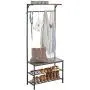 mDesign Coat Rack and Bench Organizer System Storage Unit, 4 Hooks Holds Jackets, Scarves, Purses, Hats, Leashes, Shoes, Boots for Bedroom, Hallway, Entryway 2-Tier Storage Bench- Black/Gray Wood Wash mDesign Coat Rack and Bench Organizer System Storage Unit, 4 Hooks Holds Jackets, Scarves, Purses, Hats, Leashes, Shoes, Boots for Bedroom, Hallway, Entryway 2-Tier Storage Bench- Black/Gray Wood Wash