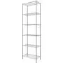 BATHWA 6-Tier Metal Wire Rack, Free Standing Shelving Unit, Adjustable Heavy Duty Storage Shelves for Kitchen Organization, with Leveling Feet and Stainless Side Hooks, Silver BATHWA 6-Tier Metal Wire Rack, Free Standing Shelving Unit, Adjustable Heavy Duty Storage Shelves for Kitchen Organization, with Leveling Feet and Stainless Side Hooks, Silver