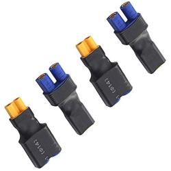 2Pairs No Wires XT30 to EC3 Plug Female Male Adapter Wireless Connector for RC FPV Drone Car Lipo NiMH Battery Charger ESC