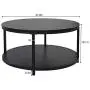 NSdirect Round Coffee Table, 36 inch Rustic Wooden Surface Top & Sturdy Metal Legs Industrial Sofa Table for Living Room Modern Design Home Furniture with Storage Open Shelf (Black) NSdirect Round Coffee Table, 36 inch Rustic Wooden Surface Top & Sturdy Metal Legs Industrial Sofa Table for Living Room Modern Design Home Furniture with Storage Open Shelf (Black)