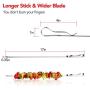 BearMoo Kabob Skewers 17'' Stainless Steel BBQ Barbecue Skewers 7/20'' Flat Metal Grilling Skewers Set, Reusable BBQ Sticks (Set of 10 +1 X Handy Storage)
