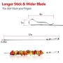 BearMoo Kabob Skewers 17'' Stainless Steel BBQ Barbecue Skewers 7/20'' Flat Metal Grilling Skewers Set, Reusable BBQ Sticks (Set of 10 +1 X Handy Storage)