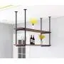DIYHD 37'' Ceiling Mount Black Shelf 2 Pairs U Shape Pumbing Pipe Bracket for Kitchen(No Planks), Design B DIYHD 37'' Ceiling Mount Black Shelf 2 Pairs U Shape Pumbing Pipe Bracket for Kitchen(No Planks), Design B