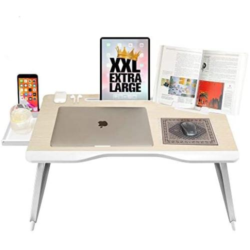 Cooper Mega Table - XXL Large Folding Table & Laptop Desk for Bed, Couch & Floor | Lap Desk for Laptop, Sofa Table, Bed Table for Laptop, Folding Desk (White Oak)