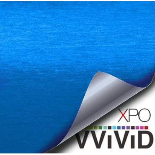 VViViD Metallic Blue Brushed Metal Vinyl Wrap Roll XPO Air Release Technology (10ft x 5ft)